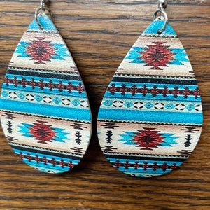 Aztec Print Earrings